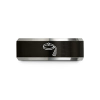 personalized presents for her – black & gray tungsten muay thai wedding band