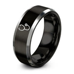 personalized presents for friends – black & grey tungsten stethoscope ring