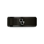unique presents for friends – black tungsten stethoscope wedding band