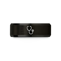 unique presents for friends – black tungsten stethoscope wedding band