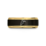 custom presents for pals – black & gold tungsten toucan wedding band