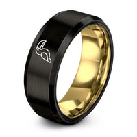special presents for buddies – black & gold tungsten toucan ring