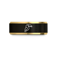 special presents for buddies – black & gold tungsten toucan wedding band