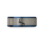 unisex promise ring – blue & gray tungsten amine nh2 wedding band