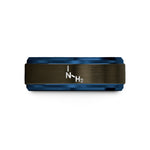 comfortable tungsten ring – gunmetal & blue tungsten amine nh2 wedding band