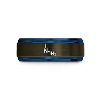 comfortable tungsten ring – gunmetal & blue tungsten amine nh2 wedding band