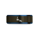 rings with engraved message – gunmetal & blue tungsten amine nh2 wedding band