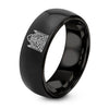 Gates of Heaven – Tungsten Wedding Band, 8 mm, Gray, Black Comfort-Fit Unisex