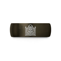 tungsten promise rings men – gunmetal & black tungsten gates of heaven wedding band