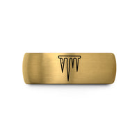 tungsten bands for couples – black & gold tungsten icicles wedding band