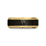 tungsten bands for couples – black & gold tungsten icicles wedding band