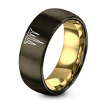 Best Friend Promise Ring – gunmetal & gold tungsten icicles ring
