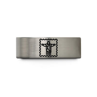 custom engraved rings – gold & silver tungsten redeemer stamp wedding band