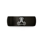 custom message ring – black & gold tungsten steam pipe valve wedding band