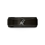 promise rings for couples – black tungsten raven wedding band