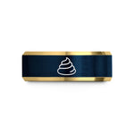 promise rings for her – gold & blue tungsten wasabi swirl wedding band