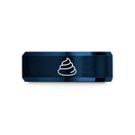 engraved friendship rings – rose gold & blue tungsten wasabi swirl wedding band