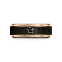 friendship ring for couples – black & rose gold tungsten gas grill wedding band