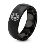 Best Friend Ring Set – black tungsten knobby tire icon ring
