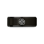 matching rings for friends – black tungsten truchet tiles curved wedding band