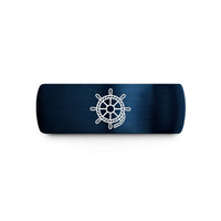 unisex matching rings – blue tungsten helm rope wedding band