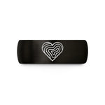 unisex tungsten wedding band – black & gold tungsten heart topo lines wedding band