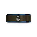 personalized wedding present ideas – gunmetal & blue tungsten sma connector wedding band