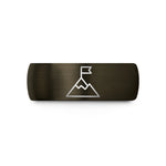 custom wedding ring sets – gunmetal & black tungsten summit flag wedding band