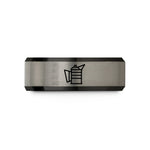 tungsten rings with engraving – black & silver tungsten bee smoker wedding band