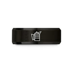 engraved rings for him – black tungsten bee smoker wedding band
