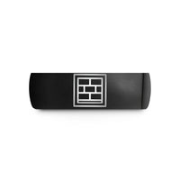 tungsten rings for men – black tungsten brick bond running wedding band