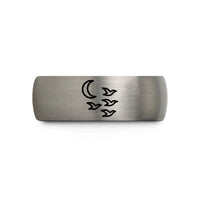 holiday presents for wife – blue & grey tungsten birds flock moon wedding band