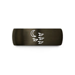 romantic presents for spouse – gunmetal & black tungsten birds flock moon wedding band