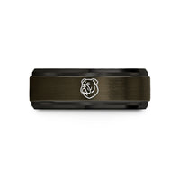 holiday rings for couples – gunmetal & black tungsten bulldog wedding band