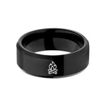 tungsten ring for wife – black tungsten campfire wedding band