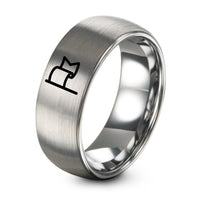 Best Gift for Wife Christmas – grey tungsten folded flag ring