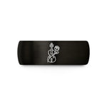 tungsten rings for women – black & rose gold tungsten floral violin rose wedding band