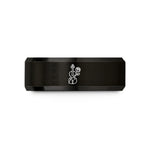 unique rings for her – black tungsten floral violin rose wedding band