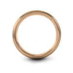 romantic presents for wife – floral violin rose engraving on rose gold & grey tungsten wedding band