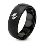 Best Gift for Wife – black tungsten sound waveform ring