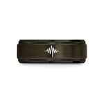 unique present for wife – gunmetal & black tungsten sound waveform wedding band