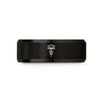 unique present for her – black tungsten unalome lotus wedding band