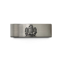custom ring for women – black & blue & grey tungsten chinese junk wedding band
