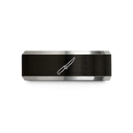 engraved bands for her – black & gray tungsten fillet knife wedding band