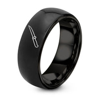 Best Gift for Woman – black tungsten fillet knife ring