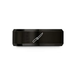 stylish rings for her – black tungsten fillet knife wedding band