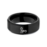 unique rings for her – black tungsten sfo wedding band