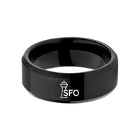 unique rings for her – black tungsten sfo wedding band