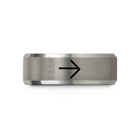 tungsten rings for couples – black & grey tungsten directional arrow wedding band