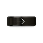 personalized jewelry for her – black tungsten directional arrow wedding band